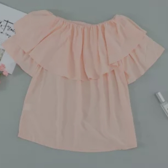 Soft Pink Off Shoulder Top - Picture 5 of 8